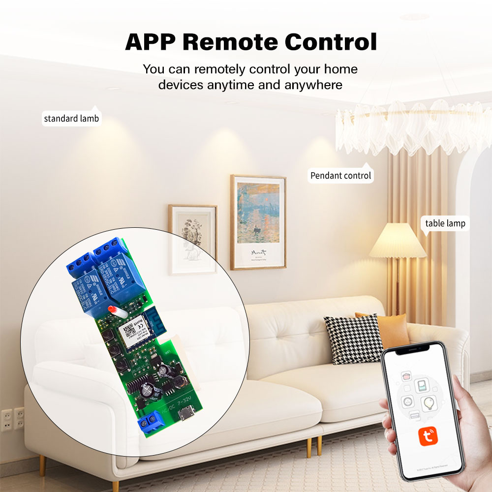 Tuya WiFi Relay Module 2 Channel 7-32V 85-250V 220V Bezprzewodowy inteligentny przełącznik zdalnego sterowania domem z RF 433MHz Alexa Googole Home