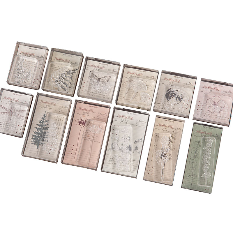 XINAHER Vintage plant moon butterfly stamp DIY acrylic rubber stamps for stationery scrapbooking transparent stamps