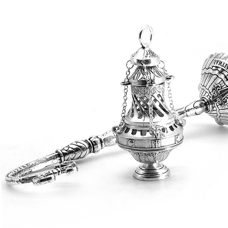 S/M/L Cross Censer Christian Church Incense Burner Religious Worship Utensils Orthodox Relics Crafts Chapel Ornament