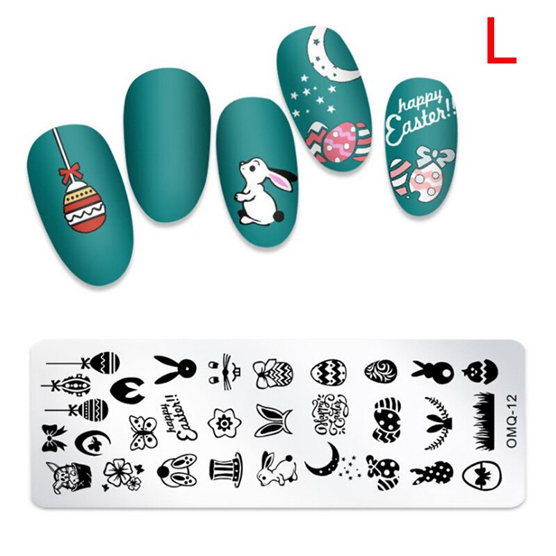 Noël ongles estampage plaques ligne photos ongle Art plaque ongles impression modèle: L
