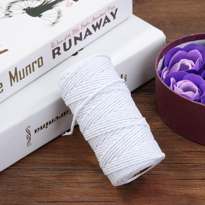 100m White Cotton Cord Natural White Twisted Cord Rope Craft Macrame String DIY Handmade Home Decorative
