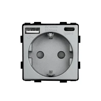 Bingoelec glassbryter stikkontakt med glassbryter med wifi stikkontakt veggkontakter lysbryter usb  rj45 kat 6 grå gjør-det-selv funksjonsdeler: type 20