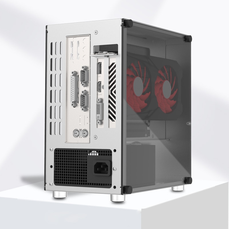 Mini ITX Gaming Computer Fall Aluminium Desktop PC Fall Gehärtetes Glas Leere Chassis Unterstützung SFX/SFX-L Power