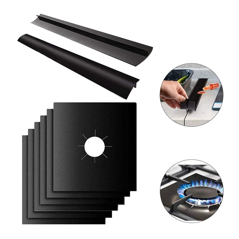 6 sztuk palnik gazowy obejmuje + 2 sztuk kuchnia kuchenka silikonowa licznik przestrzeń pokrywa, wielokrotnego użytku kuchenka gazowa ochraniacze