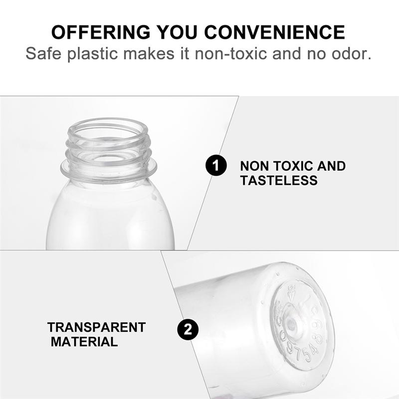 10Pcs 200ML Transparent Plastic Milk Storage Bottles Beverage Drinking Bottles
