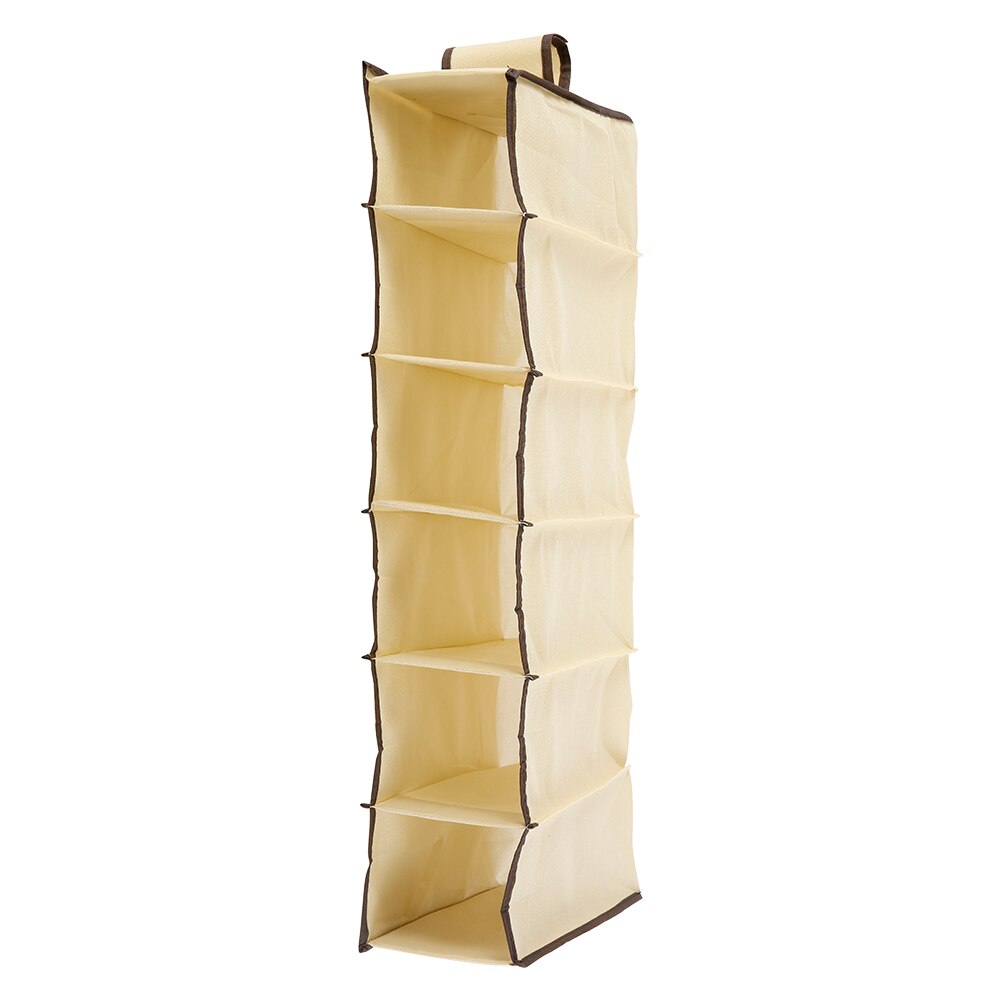6 Layers Hanging Storage Bag Organizer Drawer Type Shelves Non Woven Wardrobe Shoes Garment Clothes Organiser Storage Bags: Default Title
