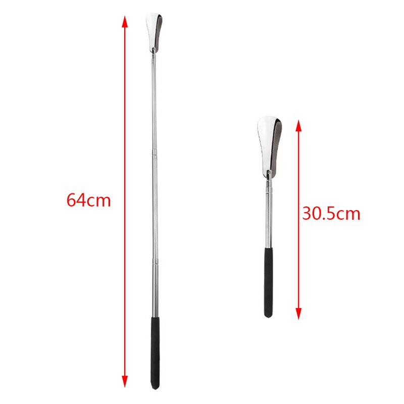 Stainless Steel Metal Shoehorn Adjustable Handle Shoe Horn