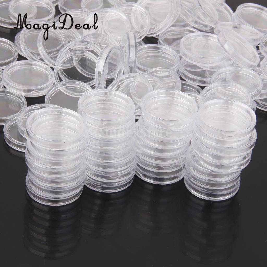 Magideal 100 Stks/set Clear Coin Capsules Containers Dozen Houders Voor Kinderen Kids Novelty 26Mm