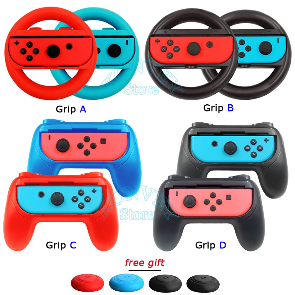 2 stuks nintendo switch-accessoires: stuurwielen, handgrepen, houder, links en rechts, joy-con voor nintendo switch, ns nx-controller
