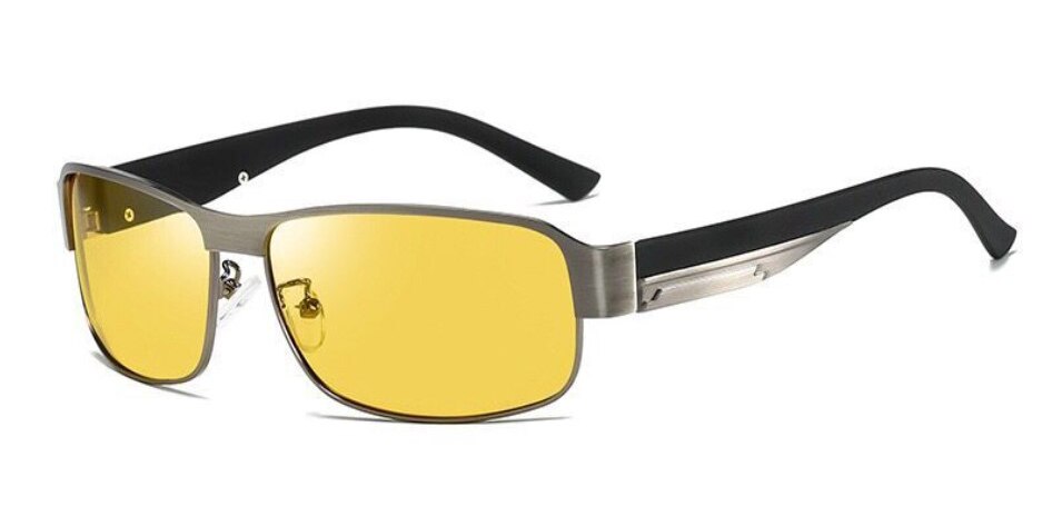 Mens Polarized Yellow Lens Night Vision Driving Fishing Glasses Goggles Reduce Glare: Gun