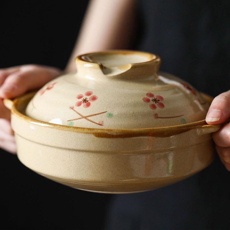 Casserole en céramique haute température | Marmite à soupe, croque Casserole en céramique résistante aux températures élevées, poêle pour cuisinière à gaz