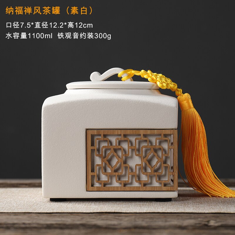 Vierkante theedoos van keramiek, chinese theebladeren, container, tie kuan yin theedoos, afsluitdeksel, geurbestendig, doos voor theeopslag  ac50te: Stijl 1