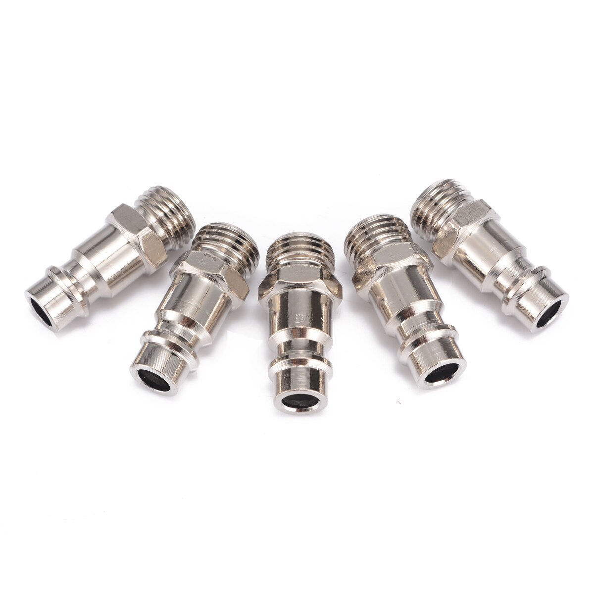 5pcs Copper Iron Euro Air Line Hose Fitting 1/4" BSP Male Quick Release Air Compressor Connector 33x11mm