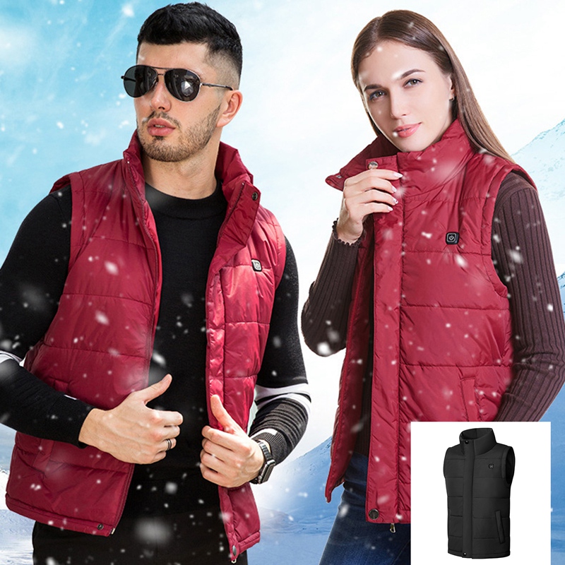 Chaleco inteligente de algodón con calefacción para invierno, chaqueta térmica de 3 engranajes ajustable con USB, 5 áreas de calefacción, ropa cálida