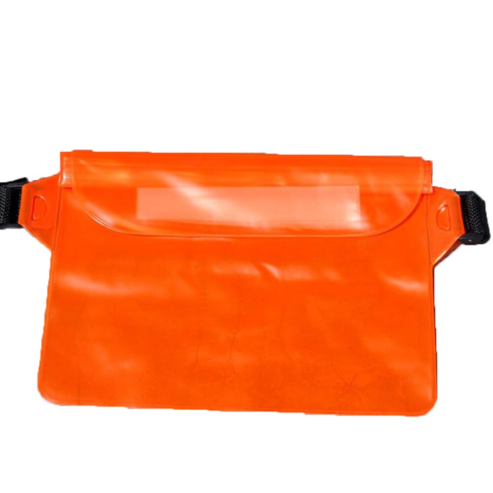 Waterproof Underwear Waist Bag Funny Pack Summer Beach Dry Pouch phone Waist Bags PVC Belt Waist Pack: Orange