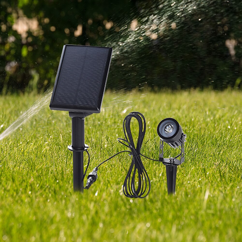 LED Solar Powered Spotlight Warm White Lights Solar Panel Outdoor Lighting Landscape Yard Garden Tree Separate Lamp