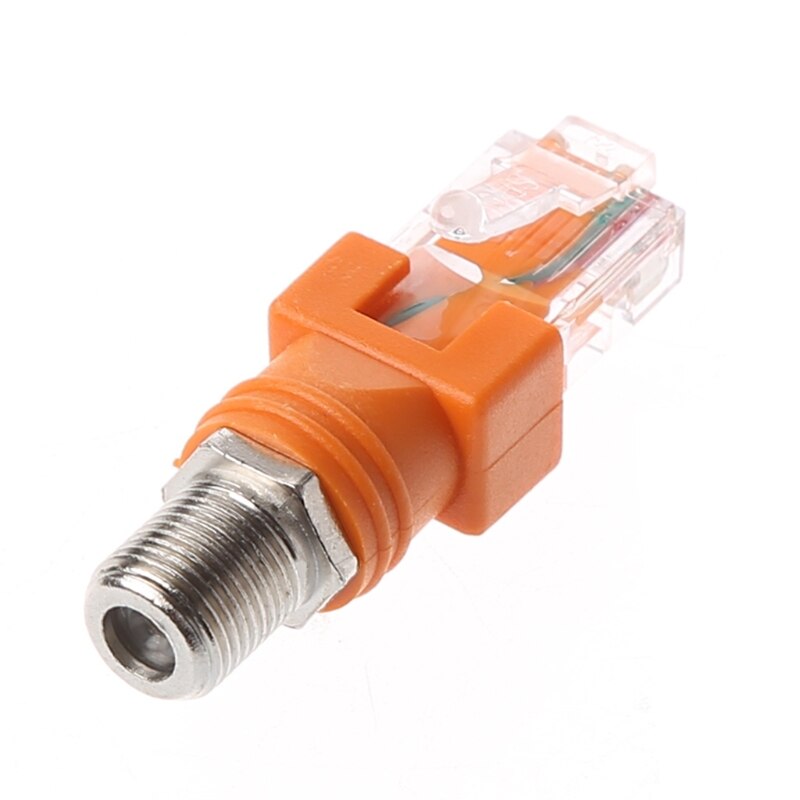 F Female Naar RJ45 Mannelijke Coaxiale Barrel Koppeling Adapter RJ45 Om Rf Connector Converter 85WD