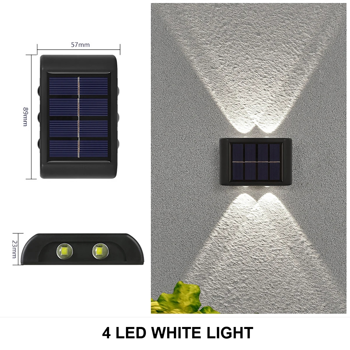 Lámpara Solar de pared para exteriores, luz alimentada por energía Solar impermeable hacia arriba y hacia abajo, ilumina el hogar, jardín, porche, decoración de patio, luz Solar exterior