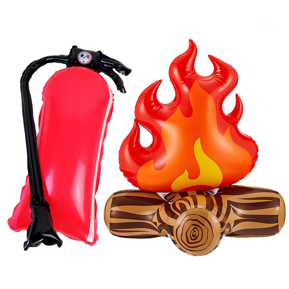 Feu de camp gonflable en PVC, flamme artificielle, accessoire de Camping, décorations de fête de feu de camp, camion de pompier, fournitures de fête d'anniversaire