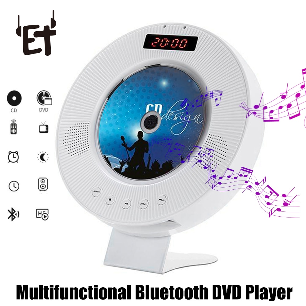 Upgraded Wall Mounted DVD Player Surround Sound CD Player Hifi FM Radio Bluetooth Portable Music Player with Remote Controller