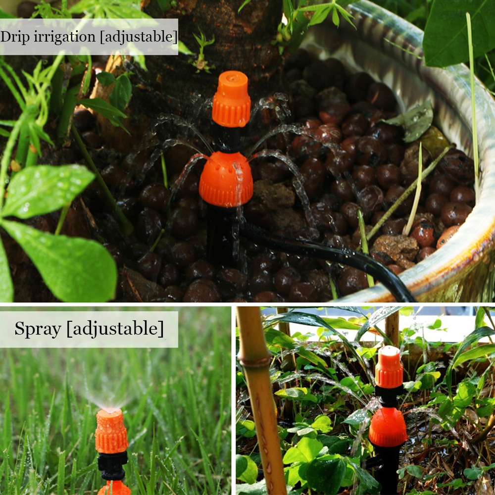 30m Automatic Micro Drip Irrigation System Garden Irrigation Spray Self Watering Kits with Adjustable Dripper