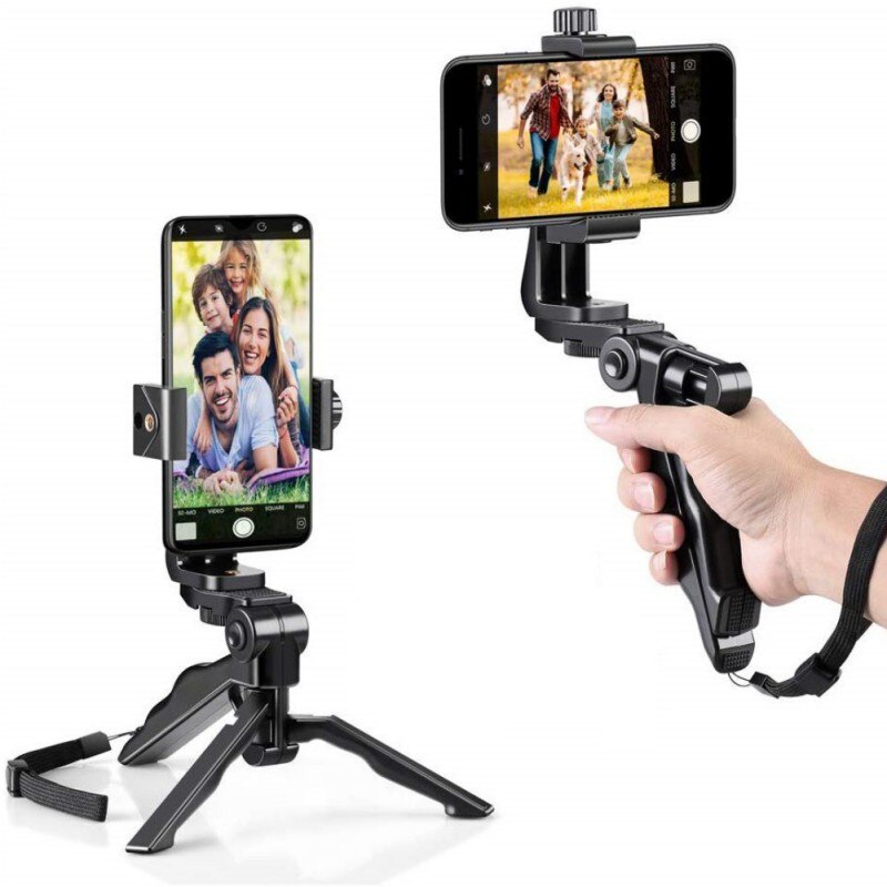 Ergonomische Selfie Stick Swivel Smartphone Handheld Grip Stabilizer Statief Handvat Steadycam Kits met Bluetooth Sluiter Afstandsbediening