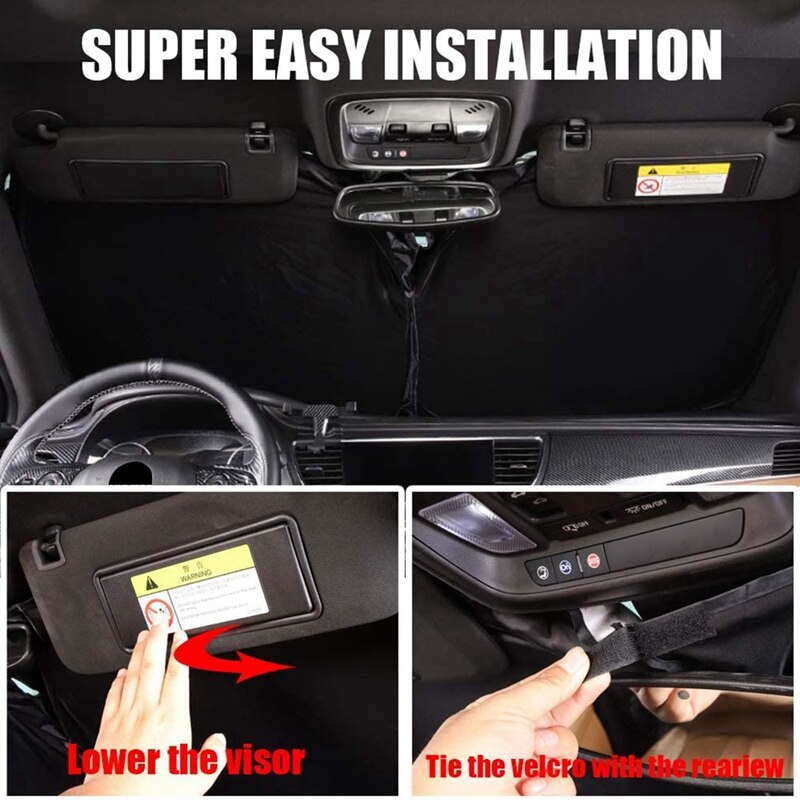 NewCar Windshield Sun Shade Blocks UV Rays Sun Visor Protector Foldable Sunshade for Tesla Model 3 -2022