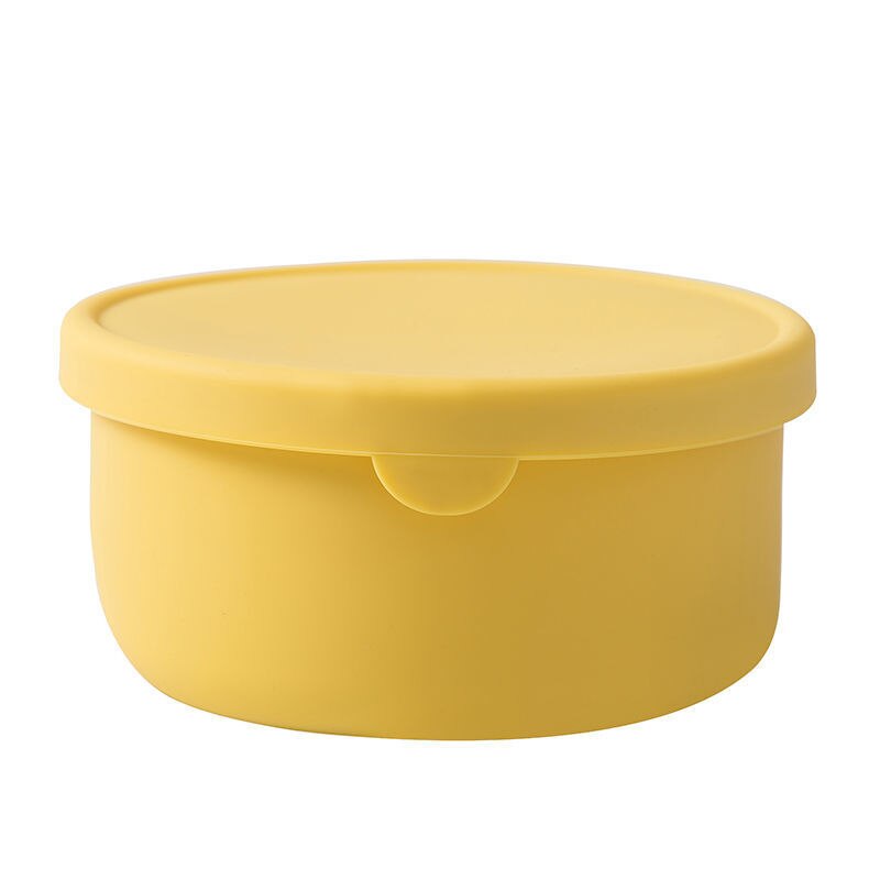 Silicone Lunch box fresh-keeping box Leak-proof Fruit Salad Bowl Microwave Tableware For Women Meal Prep Food Storage Containers: Yellow 700ml