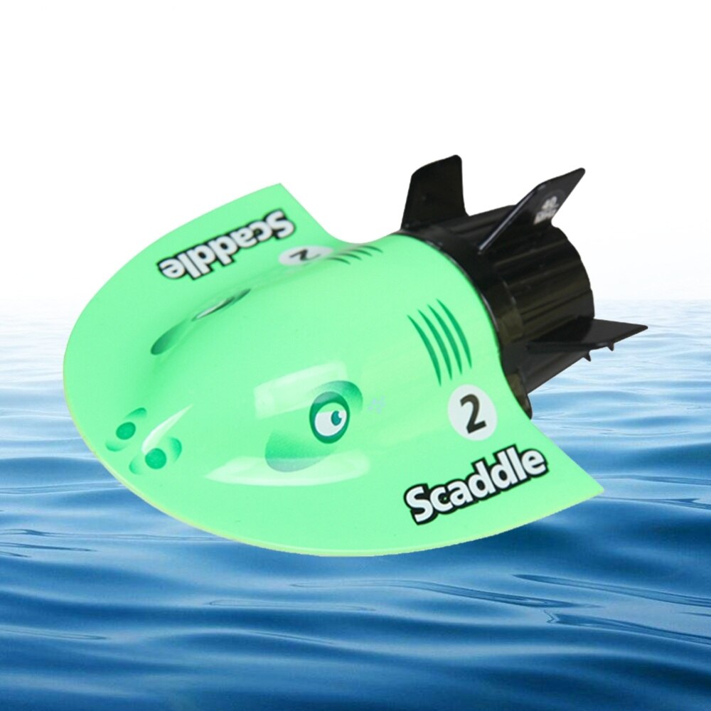 Mini elektrisk radio ubåd fjernbetjening racerbåd skib ubåd legetøj cool vandlegetøj (grøn)