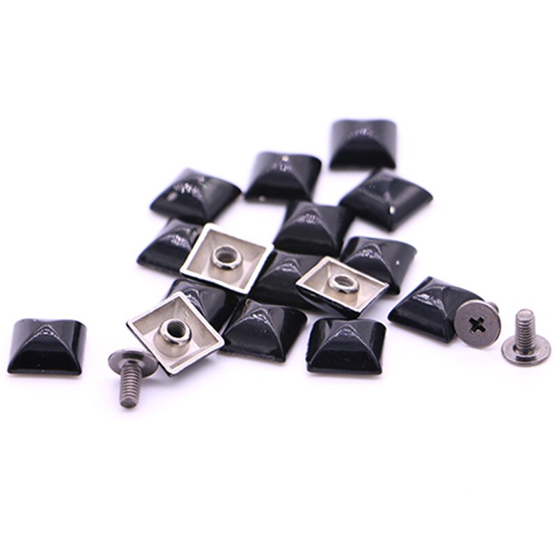 Screw Rivets 10 sets/pack Square rivet metal studs for shoes Silver pyramid moulds rivet B-06