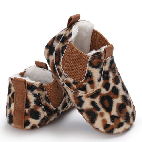 Léopard chaussures en cuir antidérapantes bébé | À semelle souple, chaussures confortables pour bébés garçons et filles,