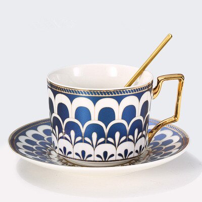 Ceramic Coffee Mugs Breakfast Milk Tea Cup Drinkware With Tray & Spoon Kitchen Drinking Utensils Wedding Eco-Friendly: Style 4