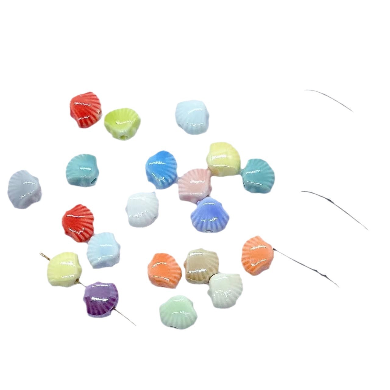 10pcs/lot 10x12MM Small Shell Beads Charms Ceramic Spacer Loose Beads For Jewelry Making DIY Bracelet Earring Accessories