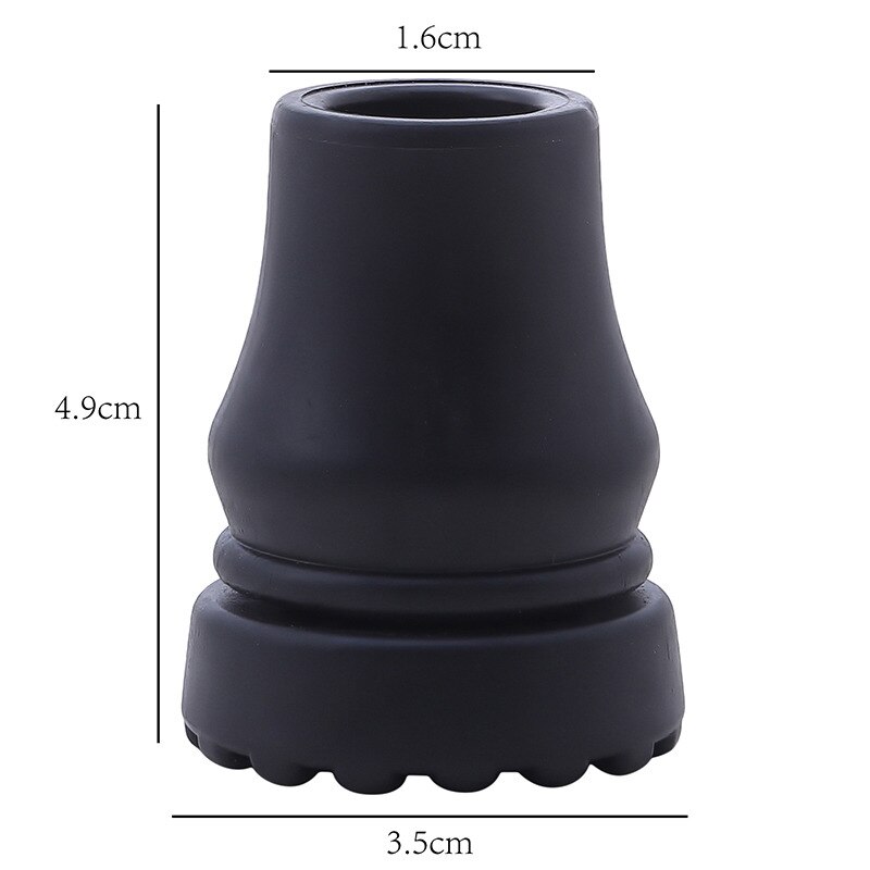 Tapa de almohadilla de goma de 19mm y 22mm, bastón antideslizante para caminar, muleta, bastón, almohadillas protectoras inferiores, Protector de cubierta, punta para poste de escalada y senderismo: Plata
