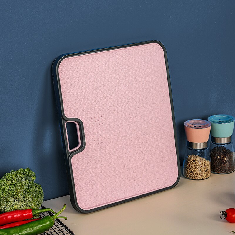 VandHome Cutting Board Wheat Straw Double Sided Chopping Blocks Sterile Mildew Chopping Board Cutting Board Kitchen Supplies: Pink