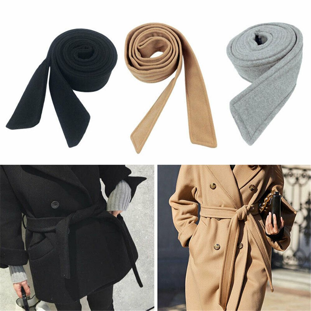 Manteau en fausse laine unisexe, ceinture, pardessus, veste, pull, 175cm x 5cm