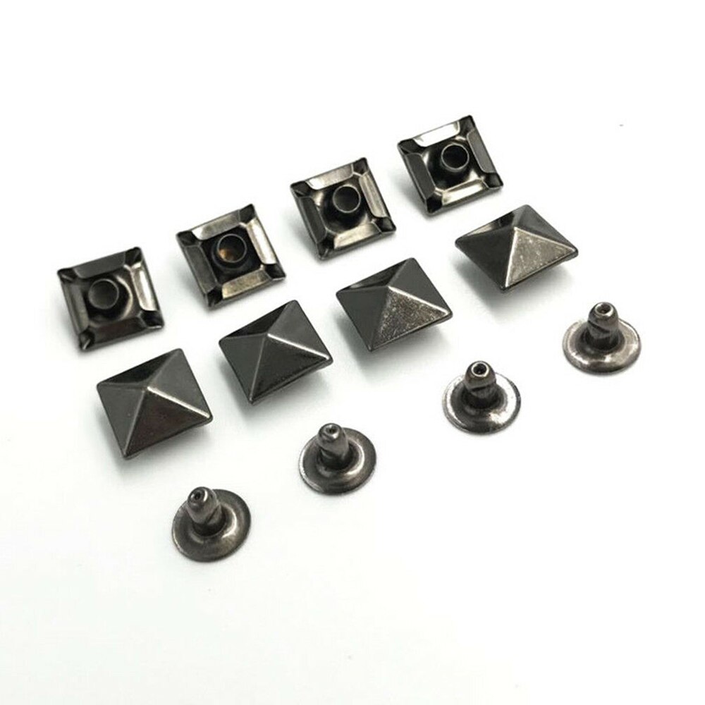 100x Punk Rock Piramide Rivet Studs Riem Tas Schoen Decoratie Craft Diy 9*9Mm Kleding Naaien Sieraden Armband accessoires Set Nail