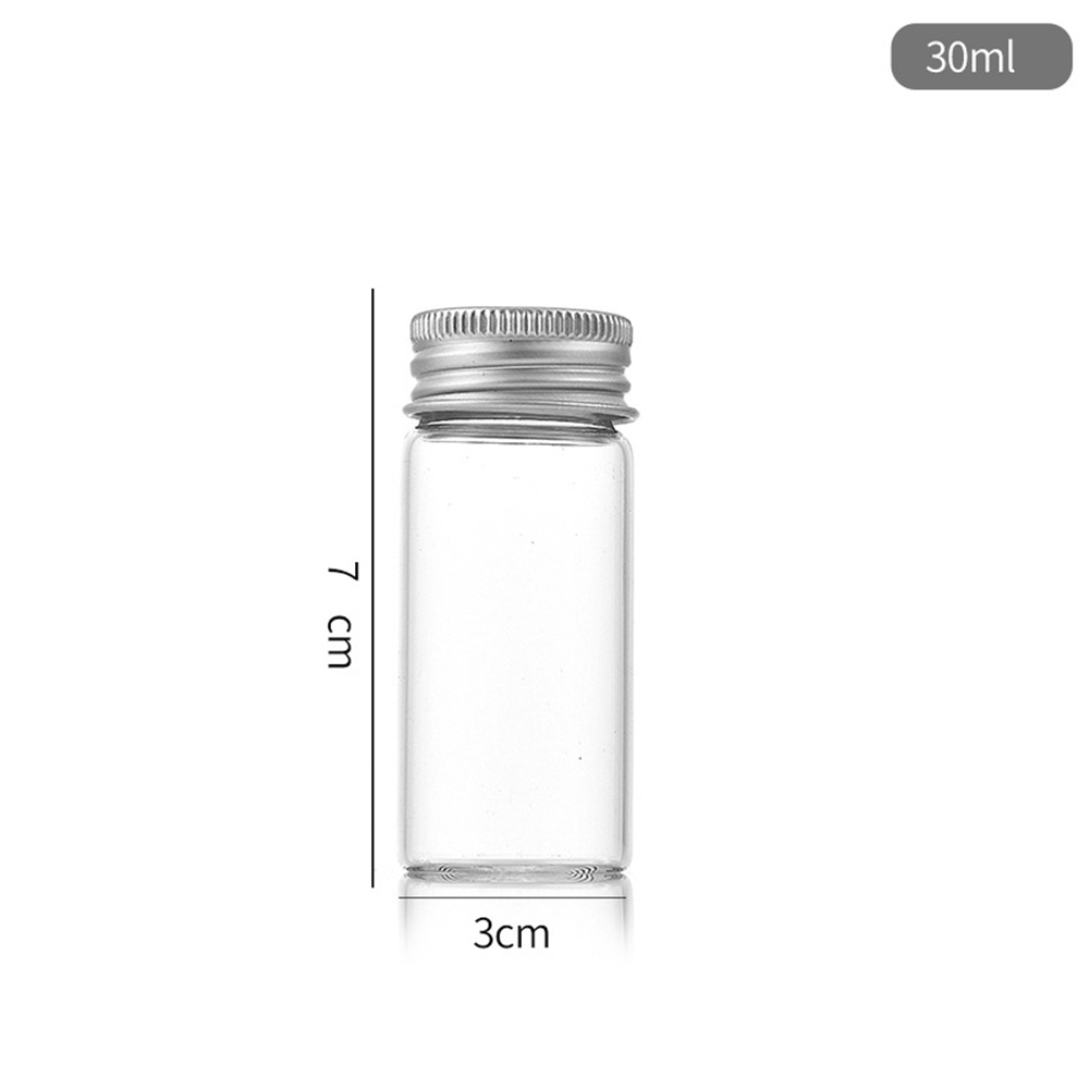 10/20/30/50Ml Clear Glazen Fles Met Aluminium Schroefdop Kleine Potjes Lege Navulbare Flesjes Monster Cosmetische Container Reisset: Licht Geel