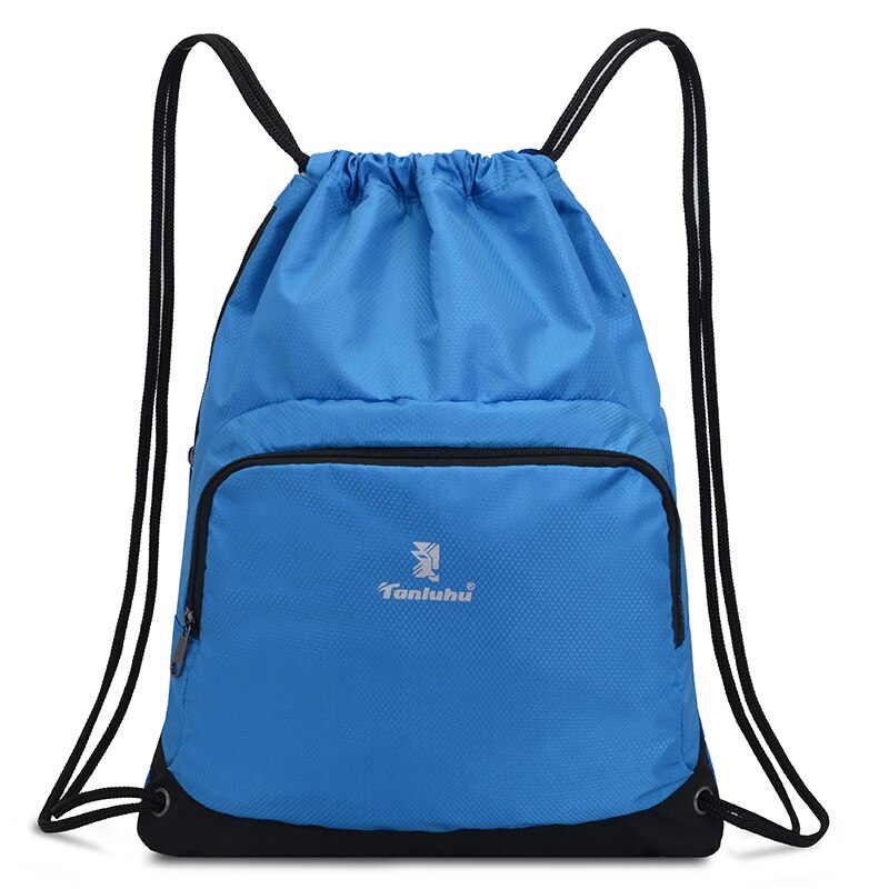 To stykker gymnastiktaske stærk pakke 17l pakningskuber stor kapacitet snøre taske sportsbundt camouflage taske fitness rygsæk: 1 stk-blå