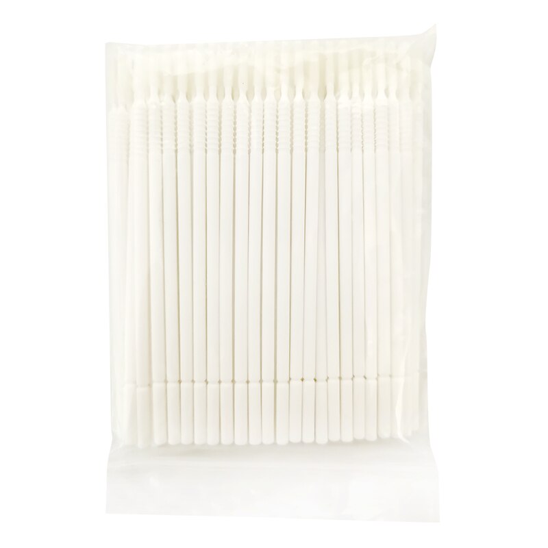 100pcs/Pack Bendable Micro Brushes Disposable Microbrush Applicators Eyelash Extensions Eyelash Glue Cleaning Brush for Eyelash: Ivory