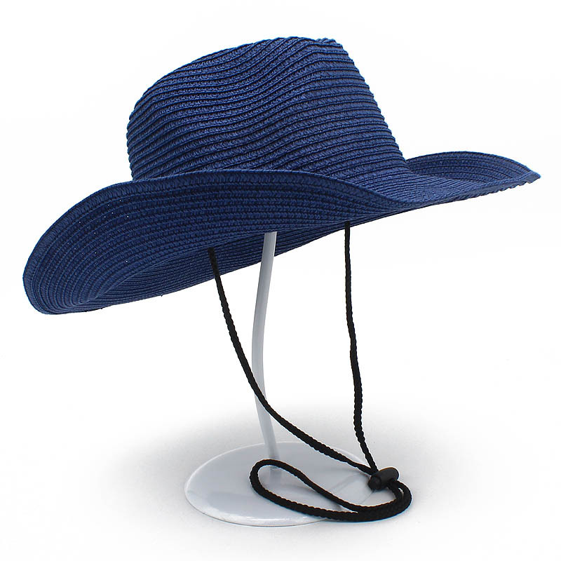 Straw Hats Cowboy Hat Breathable Summer Women Men Outdoor Travel Curl Brim Panaman Fedora Caps Jazz Sun Cap 56cm-58cm