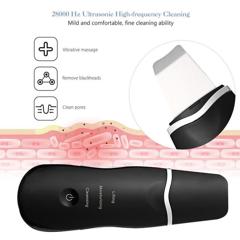 Ultraschall Gesicht Haut Wäscher Reiniger Peeling Vibration Mitesser Entfernung Peeling Poren Reiniger Werkzeuge Wiederaufladbare
