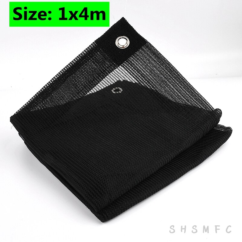 Hi Black HDPE Anti-UV Sun Shading Net Balcony Fence Sun-proof Garden Courtyard Sunblock Succulent Plant Sunshade Net: 1x4m