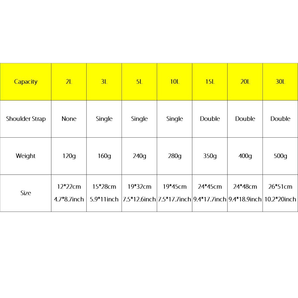 2L-30L PVC Waterproof Dry Bag Sack for Canoe Floating Boating Kayaking Camping Water Resistance