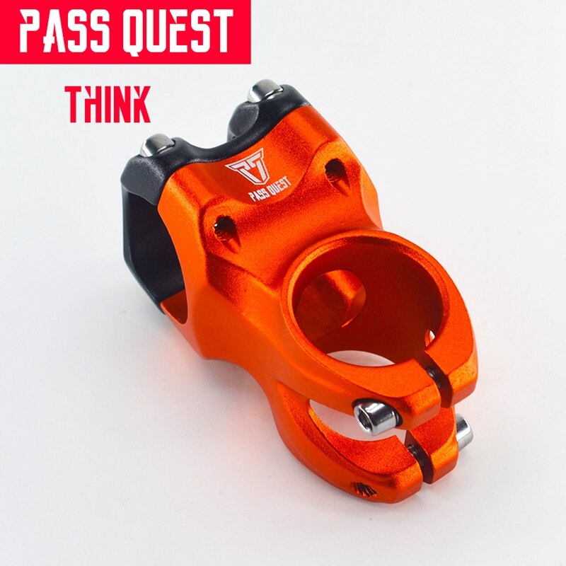 PASS QUEST alloy Bicycle stem DJ/AM/FR/DH Downhill Mountain Bike stem 0 degree 45MM Stem for XC AM MTB Mountain Bike Bicycle: Orange