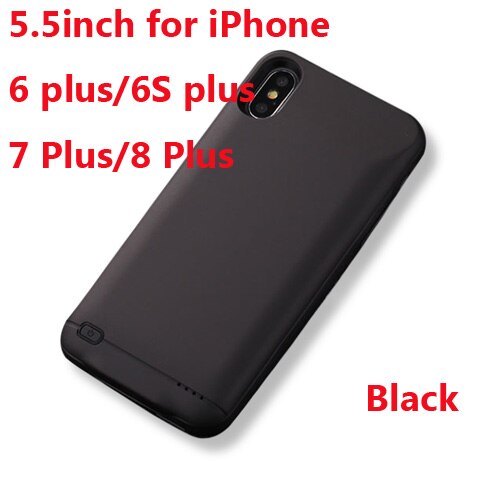 10000mAh Battery Charger Cases For iphone 6 6s 7 8 Plus Power Bank Charging Case For iphone X XS Max XR 6 s power bank Case: 6P 6SP i7P i8P Black