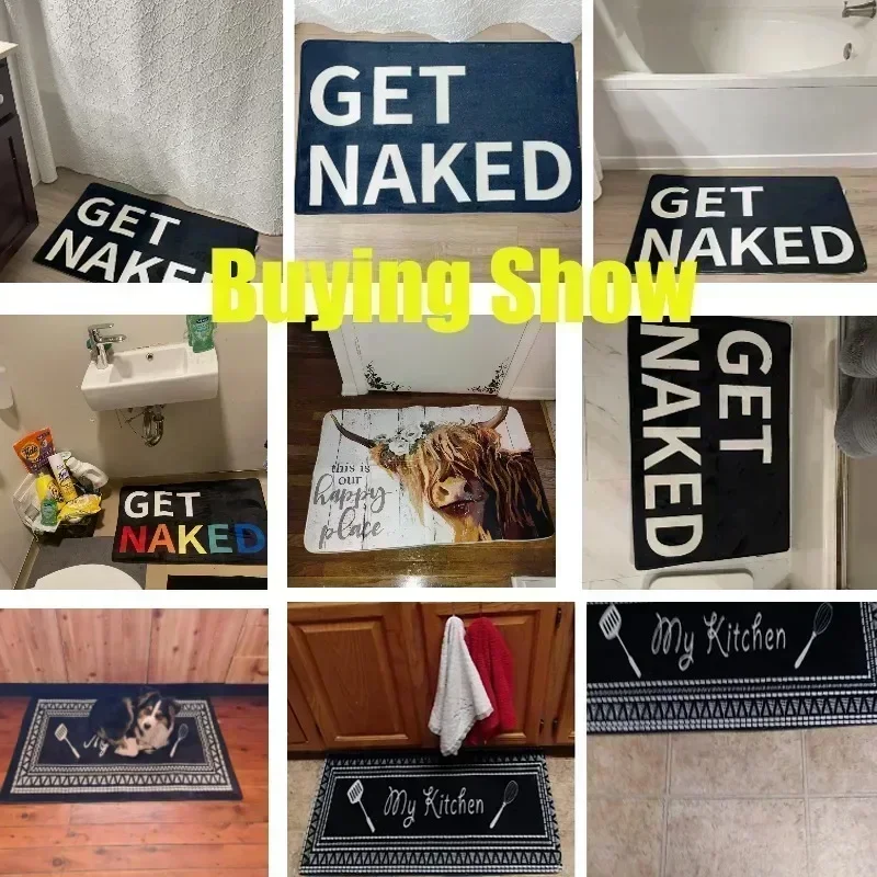 Vloermat voor de wasruimte, geschikt voor binnen, toilet en entree, decoratief, wasbaar, antislip, gemakkelijk schoon te maken, kreukvrije deurmat