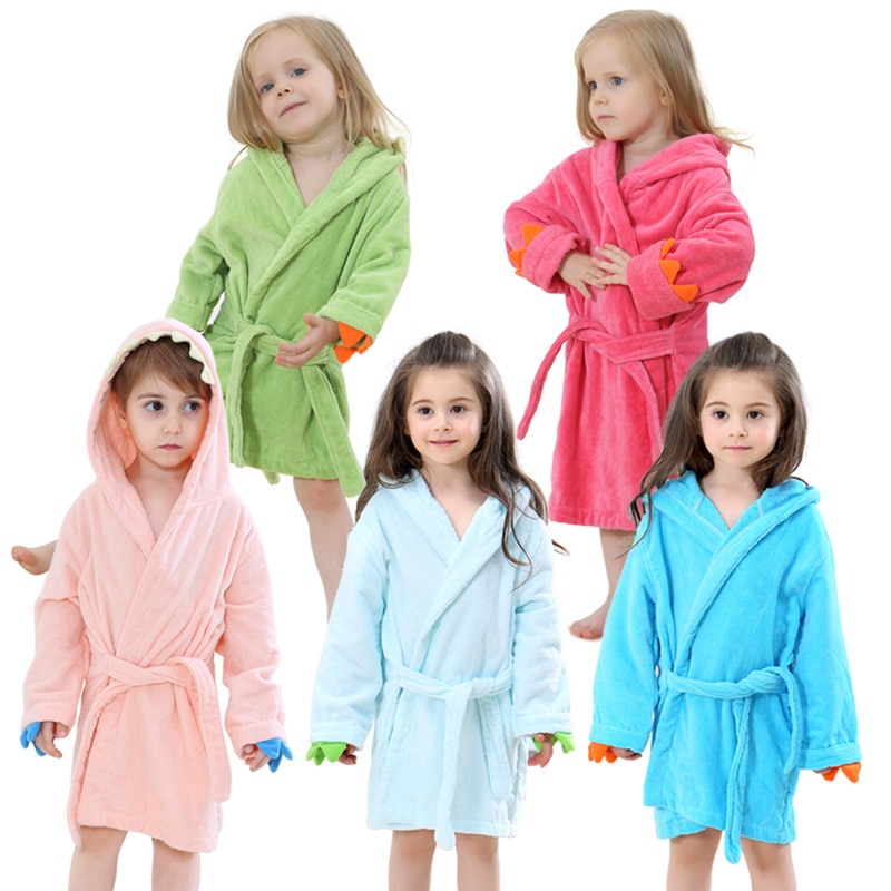 Peignoir douche enfant automne hiver enfants vêtements bébé filles dessin animé douche vêtements flanelle chemise de nuit enfants garçons sommeil pyjamas