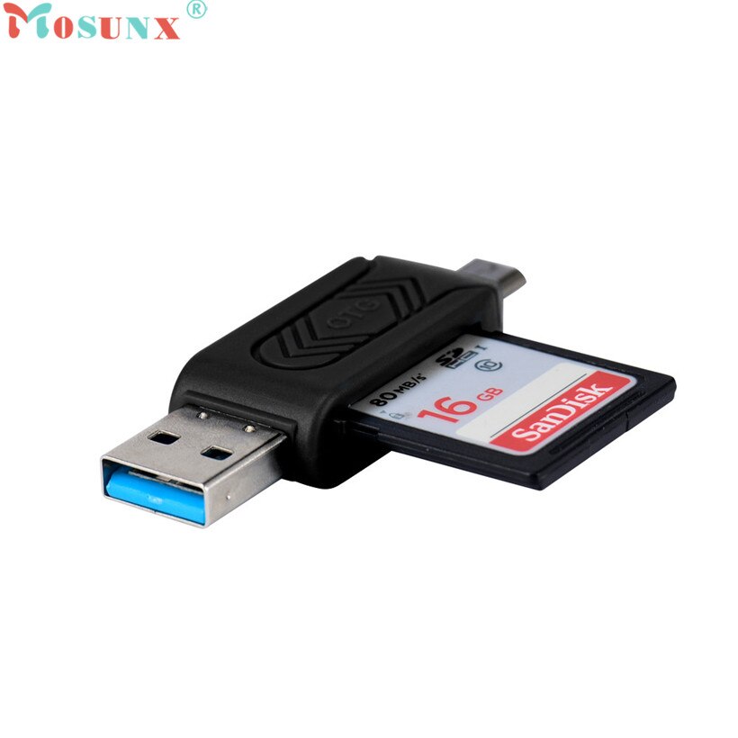 Mosunx Geavanceerde U schijf Top Afdeling en MINI USB 2.0 + OTG Micro SD/SDXC TF Card reader Adapter U Disk 1 PC