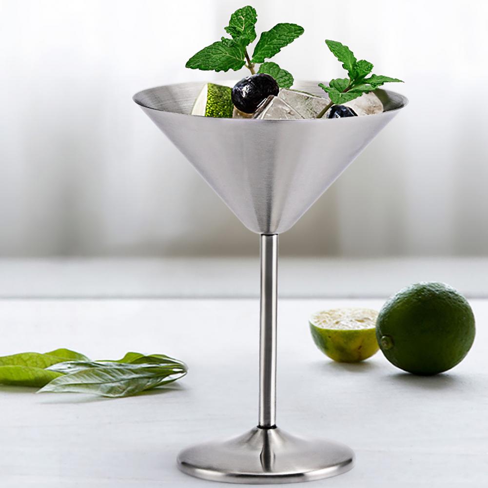 Stainless Steel Wine Glass High Base Anti-rust Exquisite Integrated Champagne Glass Bar Party Supplies Stylish Cocktail Cup